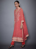 RI Ritu Kumar Coral Embroidered Suit Set Side View