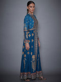 RI Ritu Kumar Turquoise & Beige Embroidered Jacket-Side-View-2
