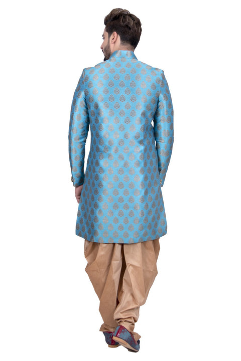 Designer Blue Indian Indo Western Sherwani for Men