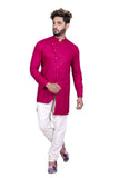 Designer Magenta Cool Cotton Indian Indo Western Sherwani for Men