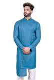 Designer High-Low Midnight Blue Cotton Indian Indo Western Sherwani for Men