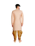 King Look Peach Luckhnowi Traditional Indian Wedding Indo-Western Sherwani for Men - RK1194