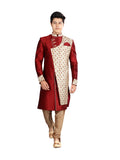 Royal Look Maroon Traditional Indian Wedding Indo-Western Sherwani for Men -RK1196