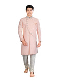 Glamorous Peachy Peach Traditional Indian Wedding Indo-Western Sherwani for Men -RK1197