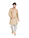 Stunning  Multicolor Zari Embroidered Indian Wedding Indo-Western Sherwani for Men -RK1200