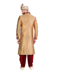 Luxurious Gold Maroon Idian Wedding Indo-Western Sherwani for Men -RK1201