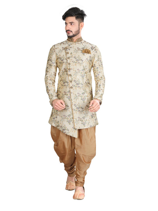 Magnificent Multicolor Embroidery Indian Wedding Indo-Western Sherwani for Men -RK1209