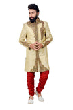 Designer Vanilla And Maroon Indian Wedding Sherwani For Men - RK2062