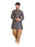 Posh Navy Blue Brocade Silk Indian Wedding Sherwani For Men