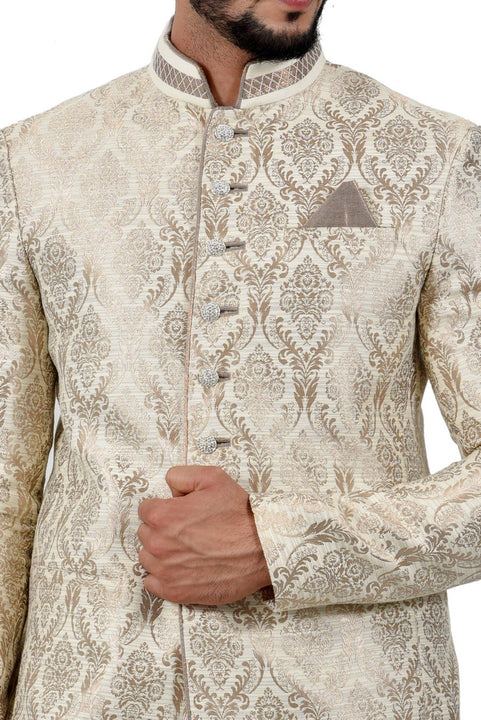 Royal Ivory Cream Jodhpuri Indian Traditional Suit Set For Men - RK3072SNT