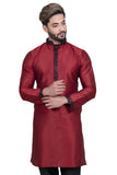 Unique Maroon Silk Indian Kurta Set for Men