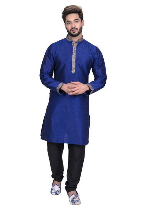Royal Blue Indian Silk Kurta Set for Men