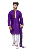Elegant Purple Indian Silk Kurta Set for Men