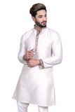 Elegant Off-White Indian Silk Kurta Set for Men