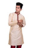 Classy Beige Indian Silk Kurta Set for Men