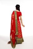 Red and Green Bridal Lehenga Choli