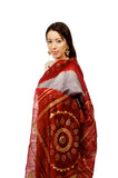 Royal Red and Grey Sari