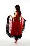 Red Soft Net and Lace Anarkali