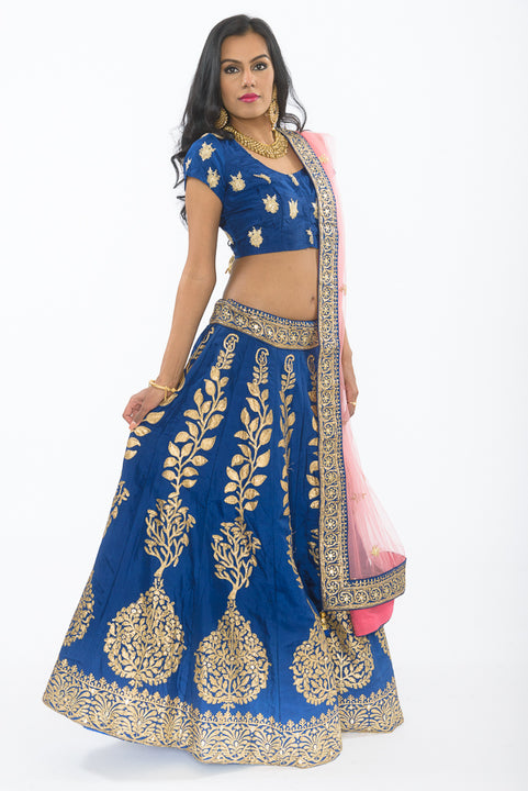 Radiant Sapphire Heavy Bridal Lehenga Choli L1501