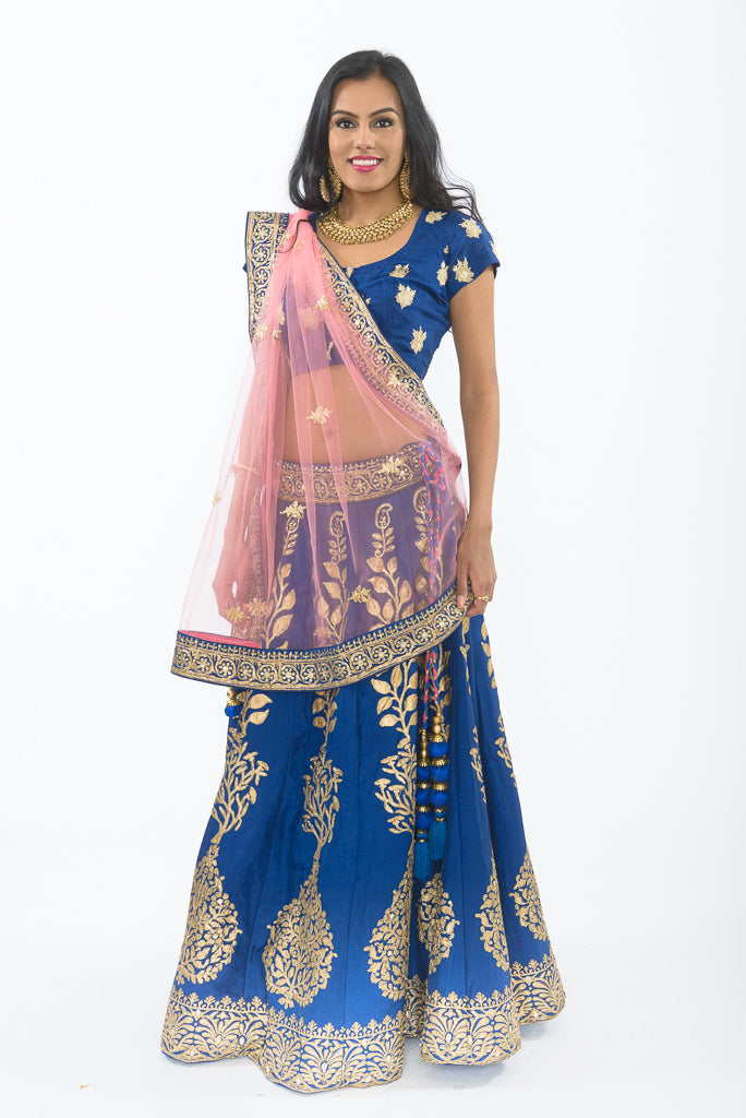 Radiant Sapphire Heavy Bridal Lehenga Choli L1501