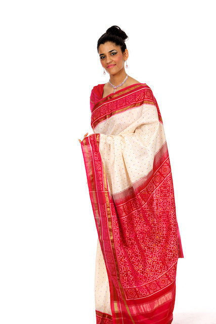 Richness Redefined in Beige and Pink Saree