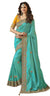 Designer Embroidered Turquoise Pre-Pleated Ready-Made Sari-SHL-7204