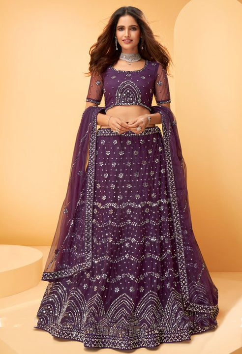 Superb Purple Party Lehenga Choli- SNT1027C