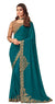 Designer Embroidered Teal and Gold Pre-Pleated Ready-Made Sari-SS-26008