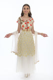 Sensual & Modern White and Gold Anarkali Gown
