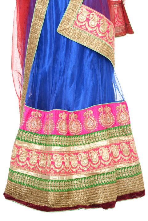 Gorgeous Red and Blue Lehenga Choli-SNT11128