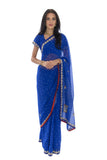 Glamorous Royal Blue Princess Ready-Made Pre-Pleated Sari-SNT10171