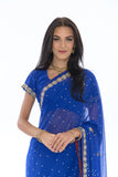 Glamorous Royal Blue Princess Ready-Made Pre-Pleated Sari-SNT10171