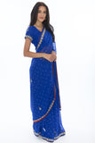 Glamorous Royal Blue Princess Ready-Made Pre-Pleated Sari-SNT10171