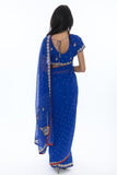 Glamorous Royal Blue Princess Ready-Made Pre-Pleated Sari-SNT10171