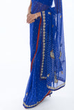 Glamorous Royal Blue Princess Ready-Made Pre-Pleated Sari-SNT10171