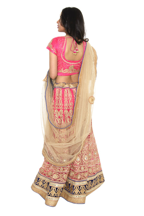 Charming Pink and Gold Indian Wedding Lehenga