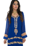 Royal Blue Wedding Long Kurti Salwar Kameez (Size M/L)