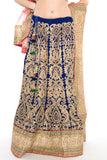 Magnificent Royal Blue Gold and Pink Indian Wedding Lehenga-SNT11127