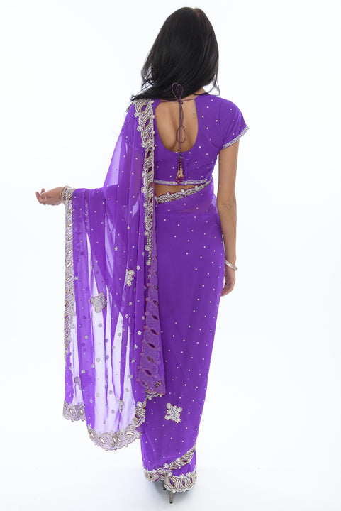 Lovely Lavendar Partywear Sari