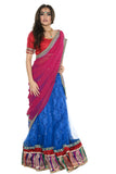 Stunning Red and Blue Indian Wedding Lehenga-SNT11121