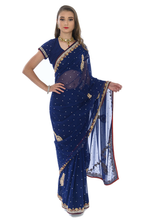 Romantic Starry Night Partywear Sari