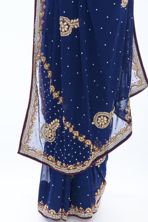 Romantic Starry Night Partywear Sari