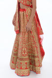 Glamorous Crimson Red Rich Mermaid Style Bridal Lehenga-SNT11109