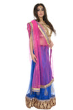 Stunning Blue and Pink Indian Wedding Lehenga-SNT11120
