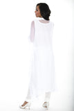 Elegant White Long Kurti Salwar Kameez (Size M/L)