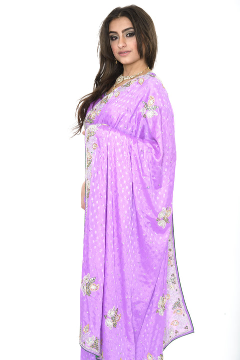 Shimmer in Lavender Partywear Pre-Stitched Ready-made Sari