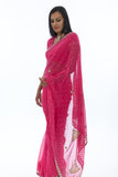 Beautiful French Rose Partwear Sari