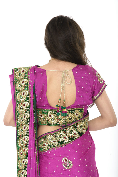 Ravishing Magenta Pre-pleated Sari