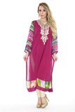 Elegant Rani Long Kurti Salwar Kameez (Size M/L)