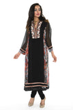 Elegant Black Long Kurti Salwar Kameez (Size M/L)
